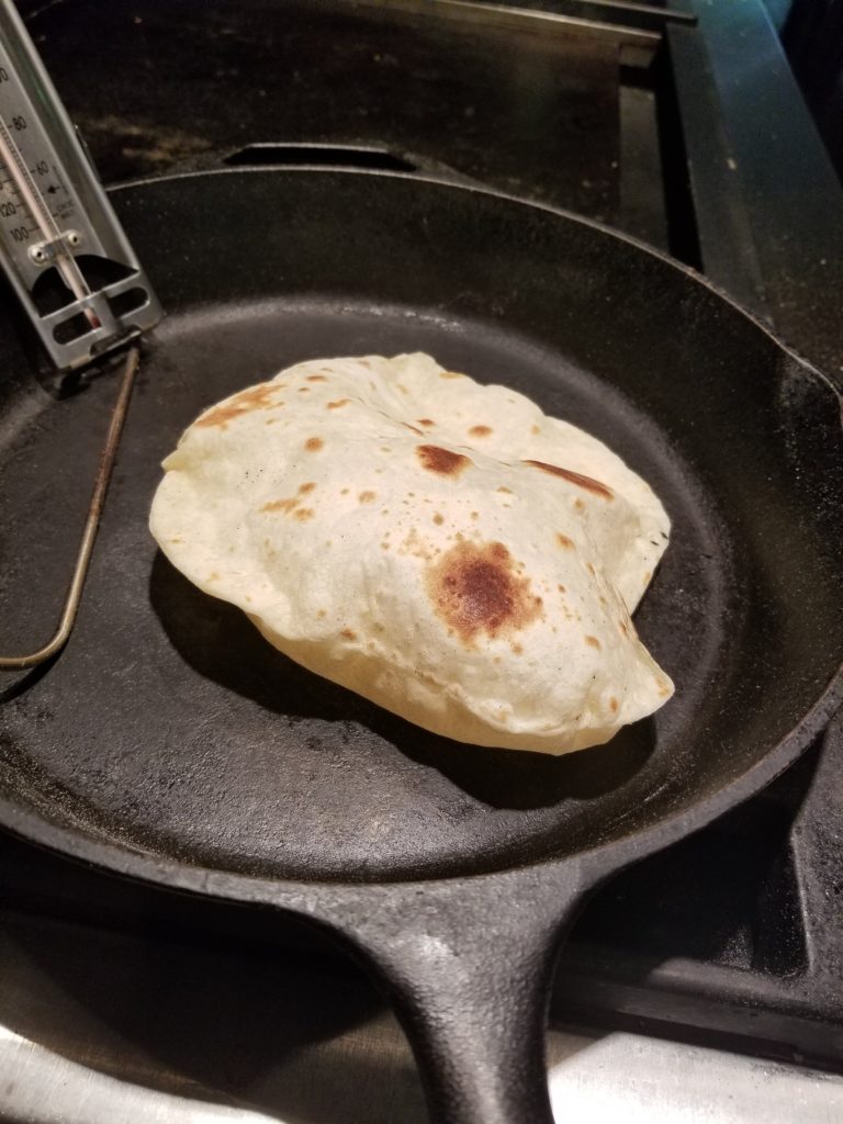 Flour tortillas puff up