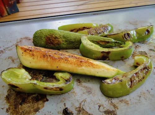 Roasting Squash and Bell Peppers