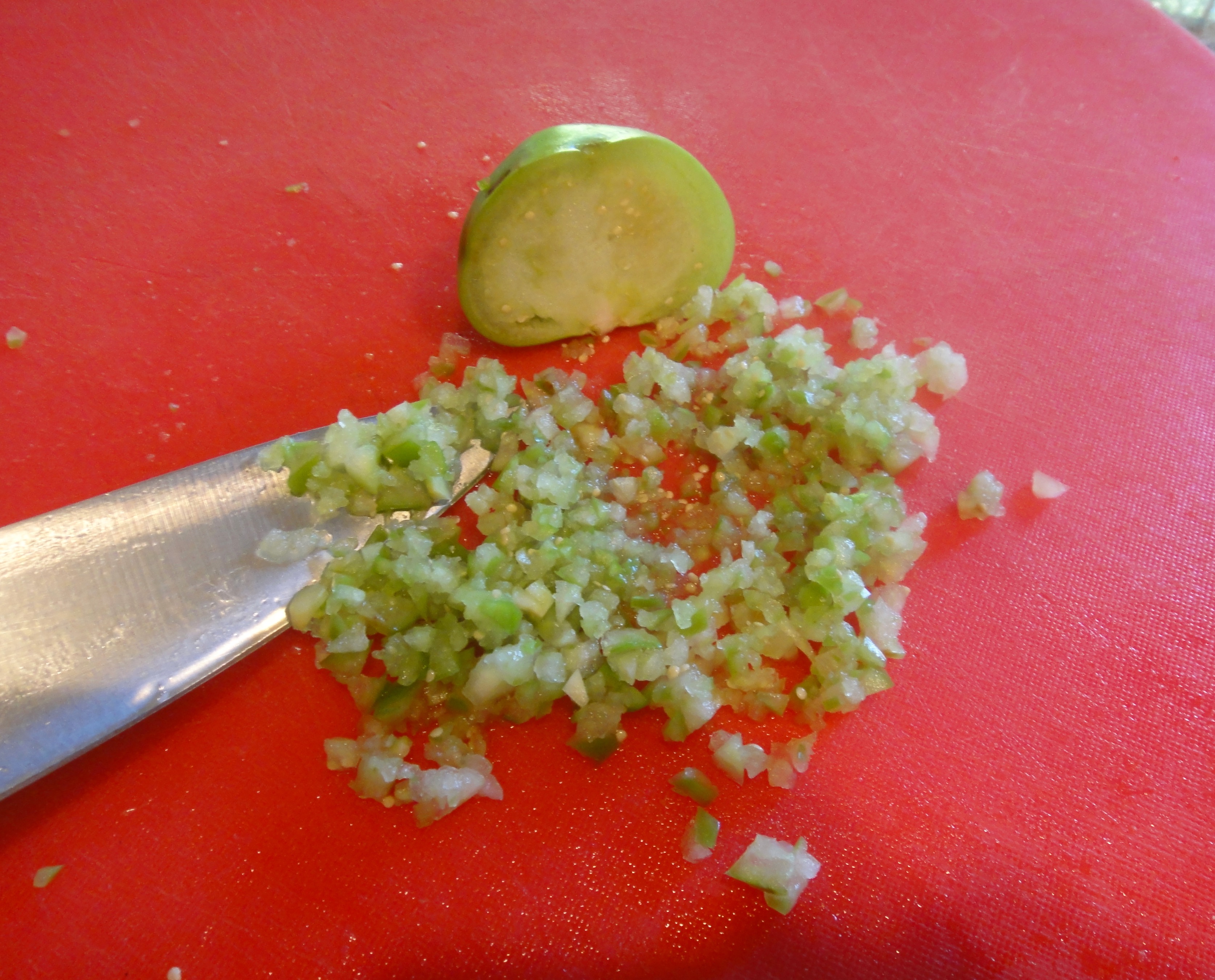 Finely minced tomatillo