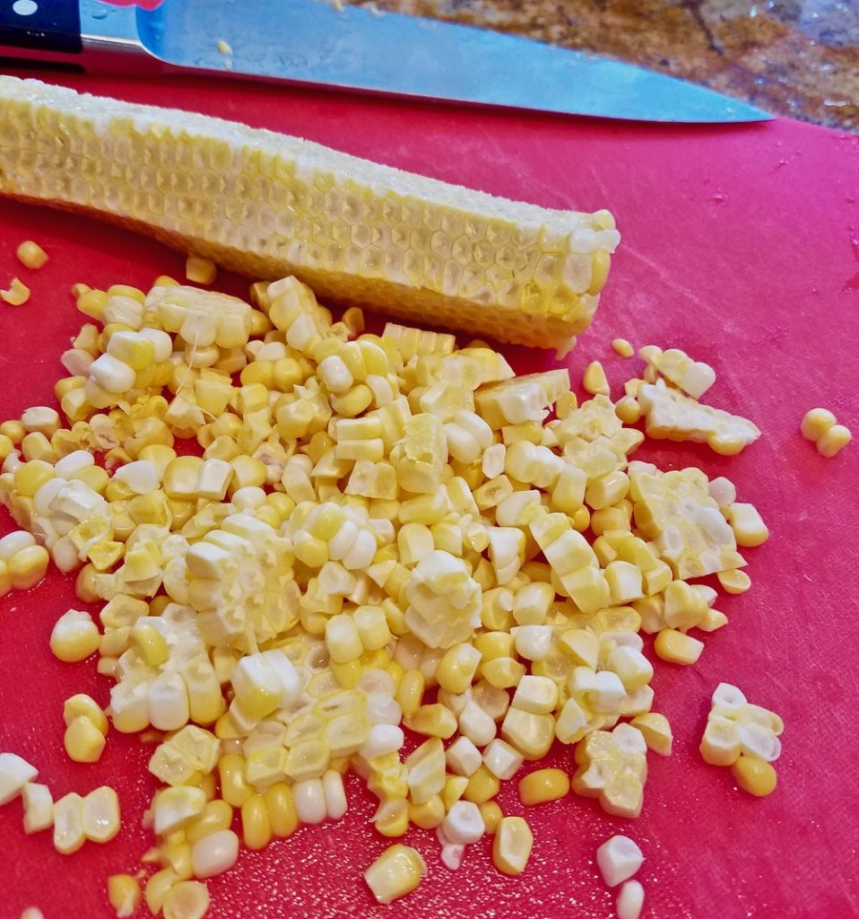 Slice the kernels close to the cob