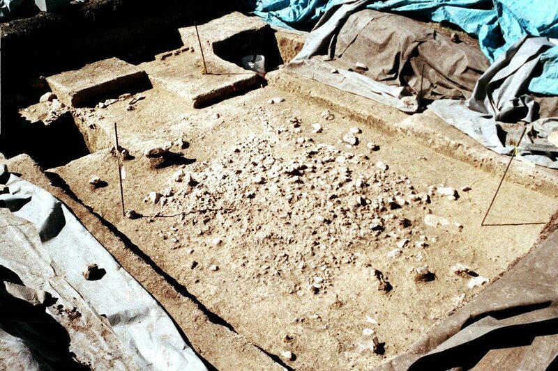 This gravel floor at the Gault site is at least 12,700 years old. --Gault School of Archeological Research