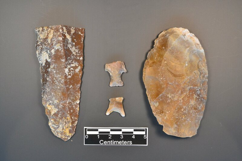 These tools from the Gault site are 20,000 years old. --Gault School of Archeological Research