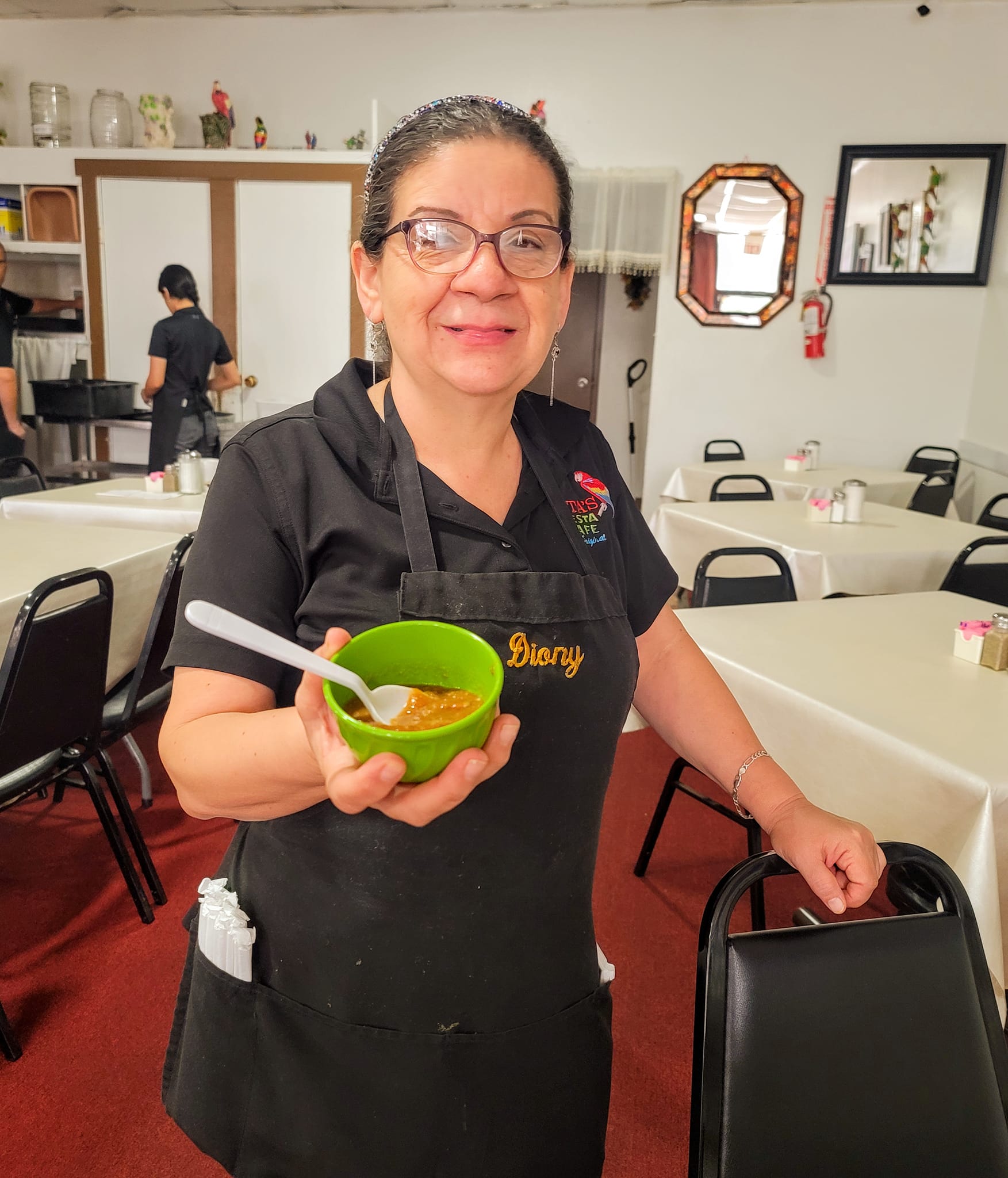 Diony Cedillo makes the fresh Salsa Ranchera