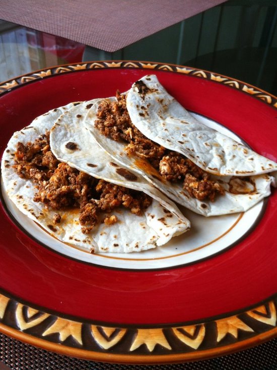 Chorizo and Egg Tacos