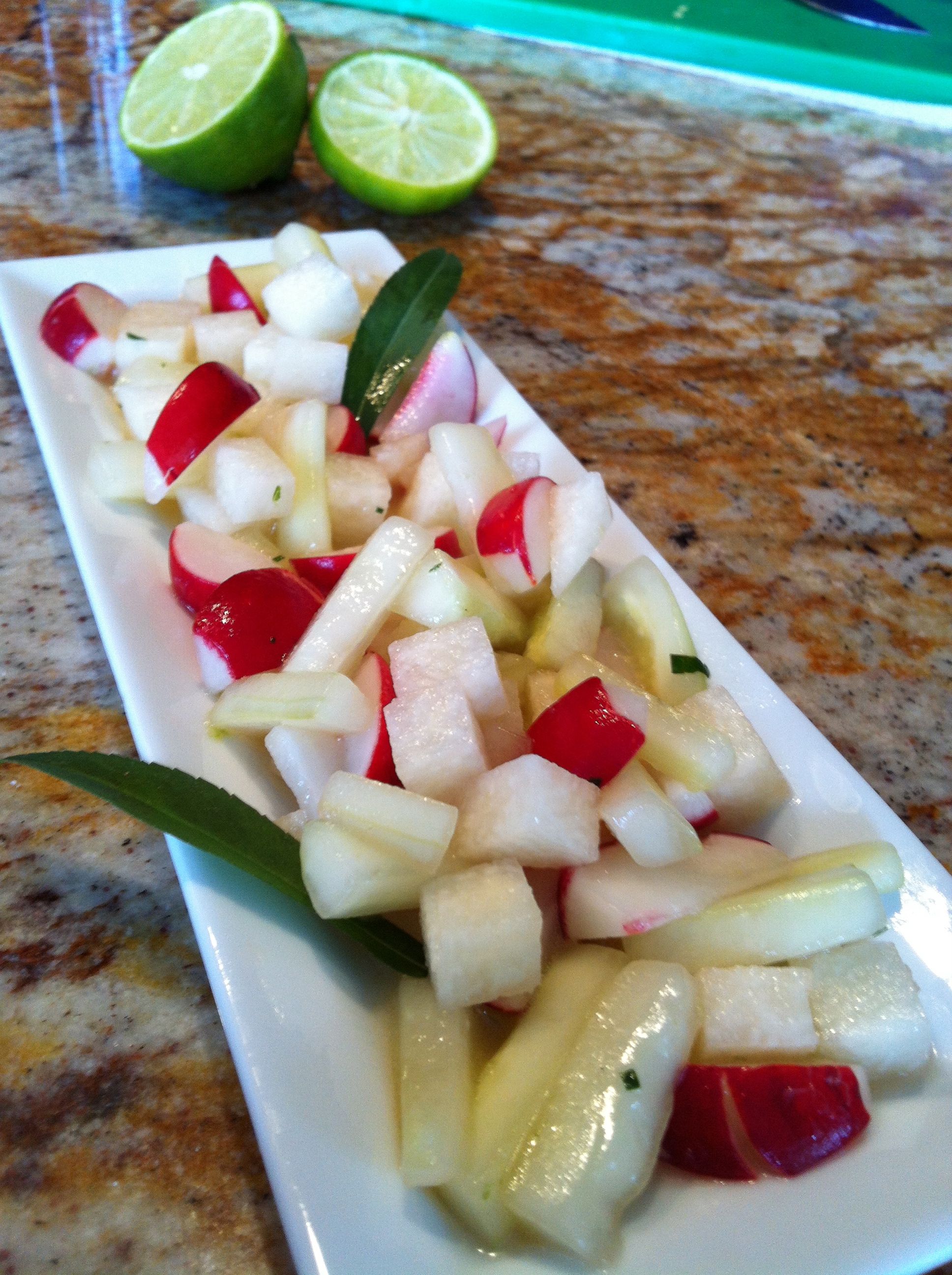 Summer Salad: Jícama, Cucumber with Chile Serrano Dressing