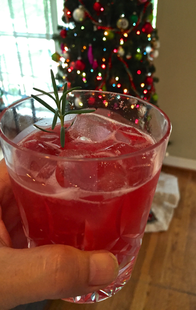 Cranberry Holiday Cocktail With Rosemary