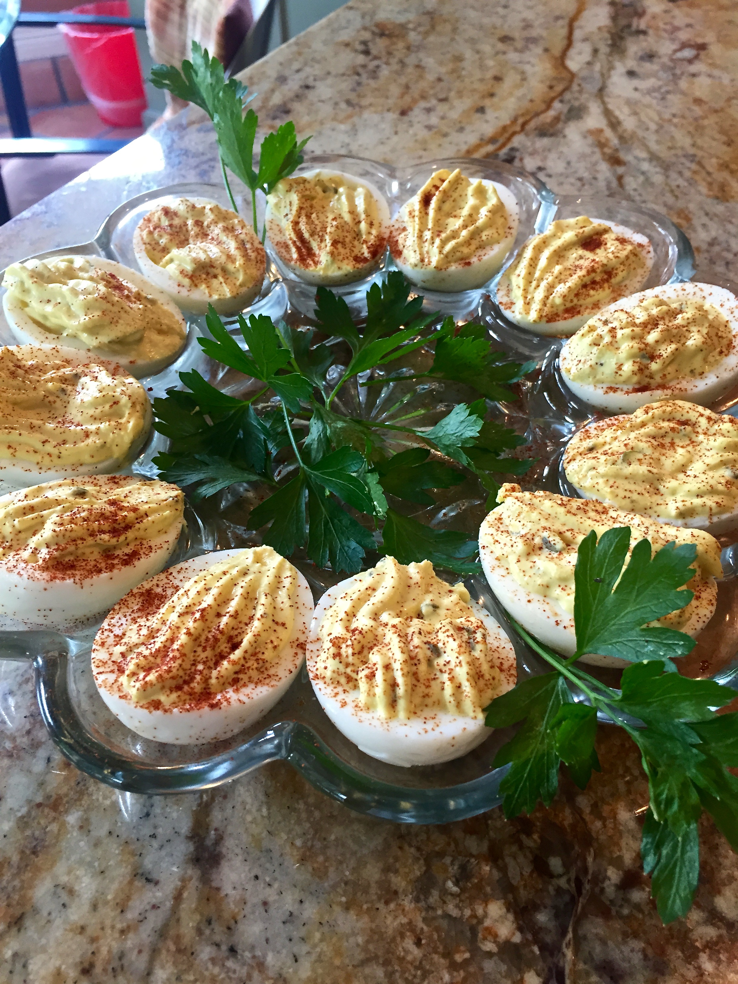 “Huevos Indios”- Curried Deviled Eggs