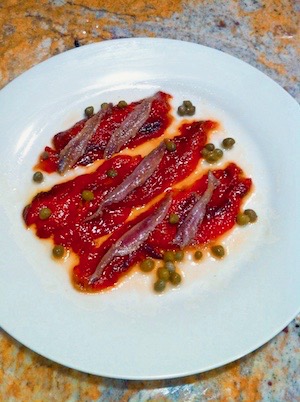 Anchovies With Roasted Red Bell Pepper