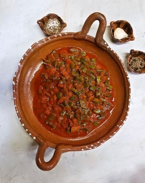 Nopalitos, Cactus with Red Chile