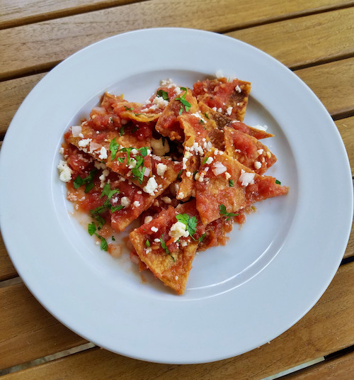 Red Chilaquiles– a Breakfast Fiesta
