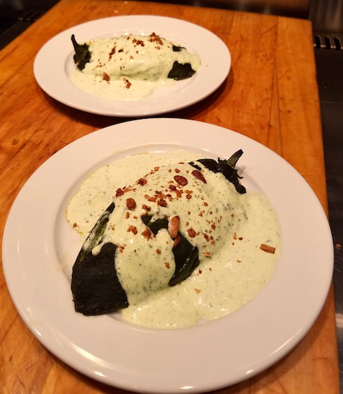 Crab-Stuffed Poblano with Cilantro Cream